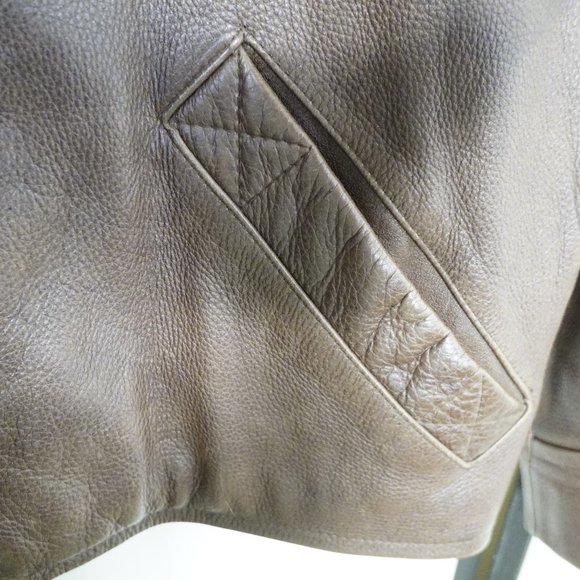Colebrook Leather Bomber Jacket Brown M - Picture 5 of 11